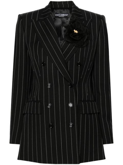 pinstripe double-breasted blazer