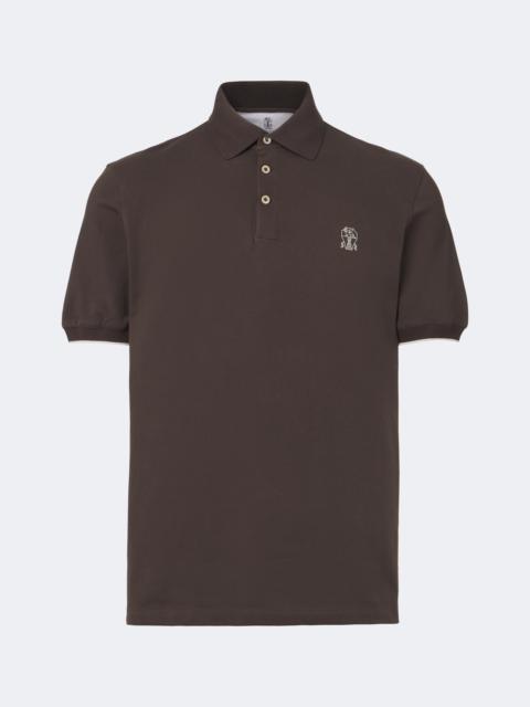 Brunello Cucinelli Logo cotton piqué polo shirt