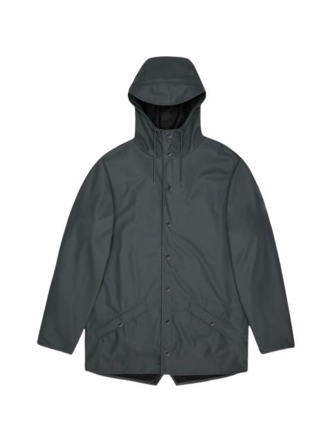 RAINS hooded fishtail-hem jacket