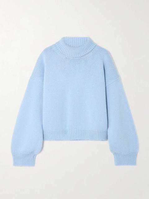 &DAUGHTER Caragh oversized cropped wool sweater Light blue