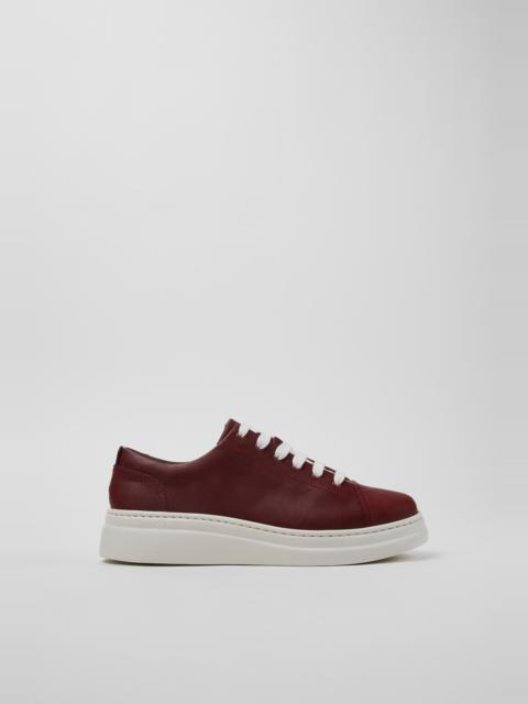 CAMPER Runner Up Burgundy Leather Sneakers for Women.