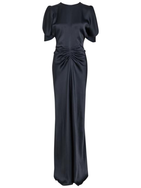 Victoria Beckham Isabella Gathered Satin Maxi Dress