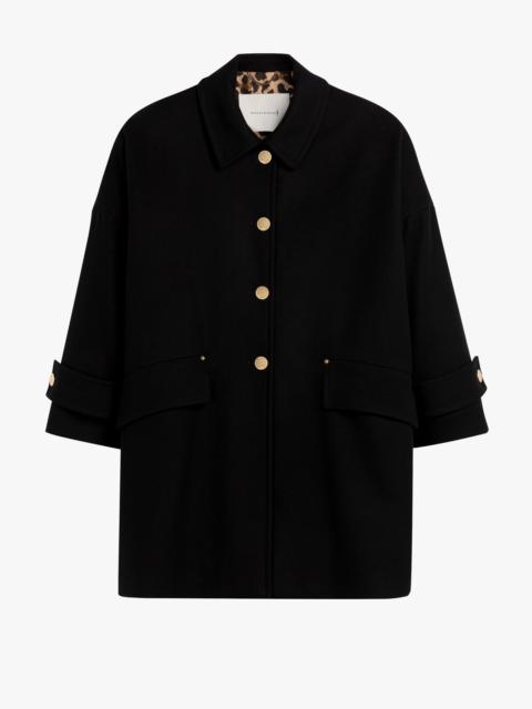 Mackintosh HUMBIE BLACK WOOL OVERCOAT