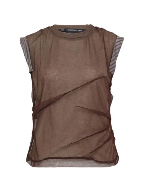 Andersson Bell logo-patch layered blouse