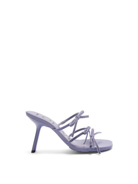 Loewe Petal sandal in suede and rhinestones