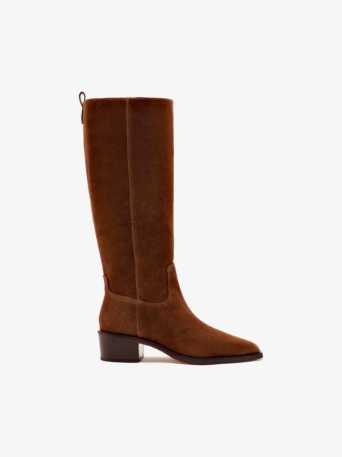 Larroudé Florencia Boot In Burnt Umber Suede