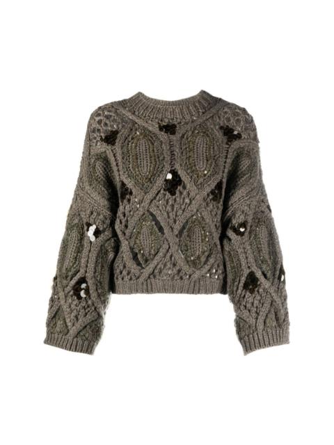 cashmere open knit jumper