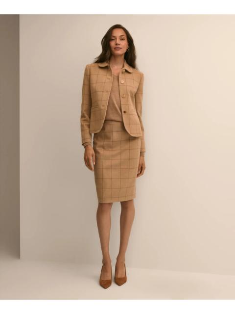 Brooks Brothers Wool Windowpane Pencil Skirt