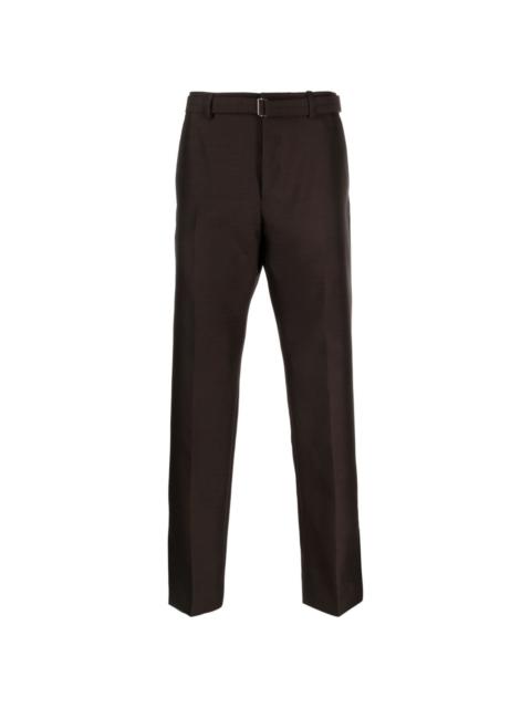 detachable-belt wool blend tailored trousers