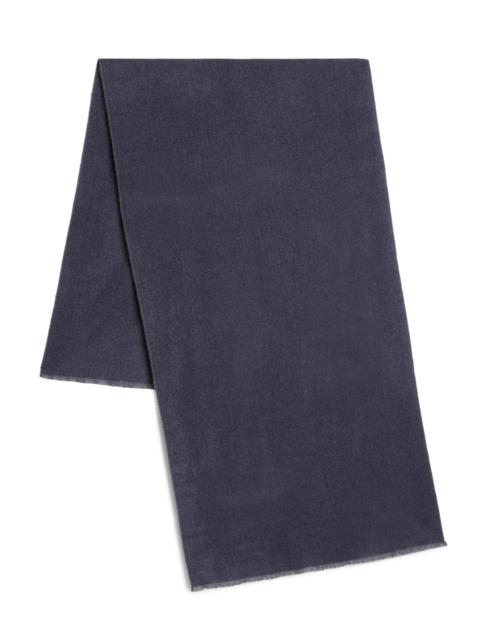 Vince Men's Herringbone Cashmere Scarf - Dark Blue