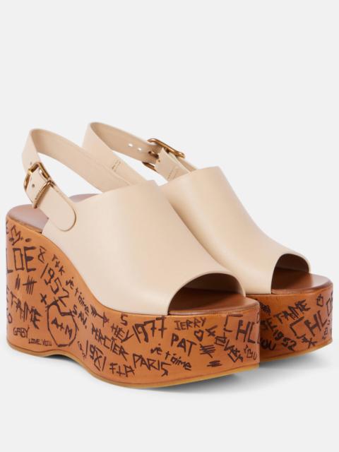 Chloé Maxime debossed leather wedges