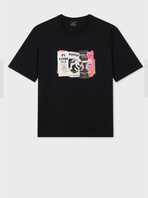 Paul Smith Black 'Cut & Paste' Print T-Shirt