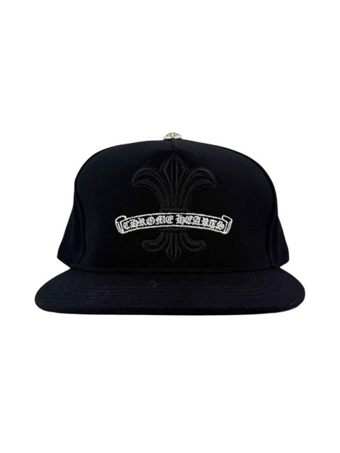 Chrome Hearts Embroidered Fleur De Lis Scroll Logo Baseball Hat "Denim Black White" CHRM1386