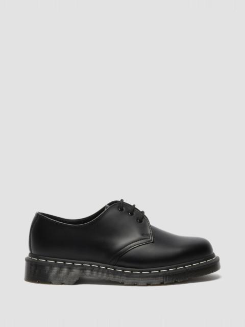 Dr. Martens 1461 White Stitch Smooth Leather Lace Up Shoes