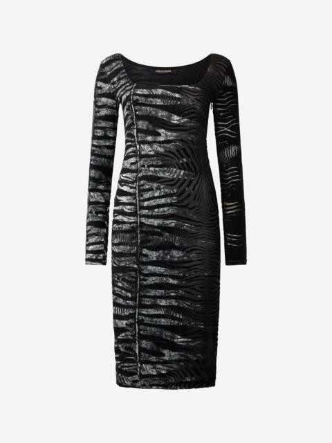 Roberto Cavalli Dress With Tiger Skin And Zebra Motif