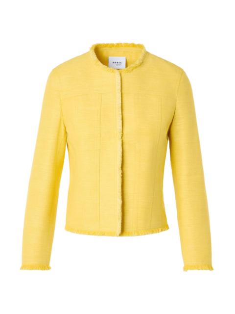 AKRIS Women's Frayed-Trim Silk-Blend Jacket - Lemon Zing