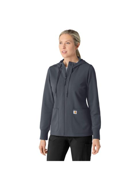 Carhartt Women's Full Zip Waffle Scrub Hoodie
