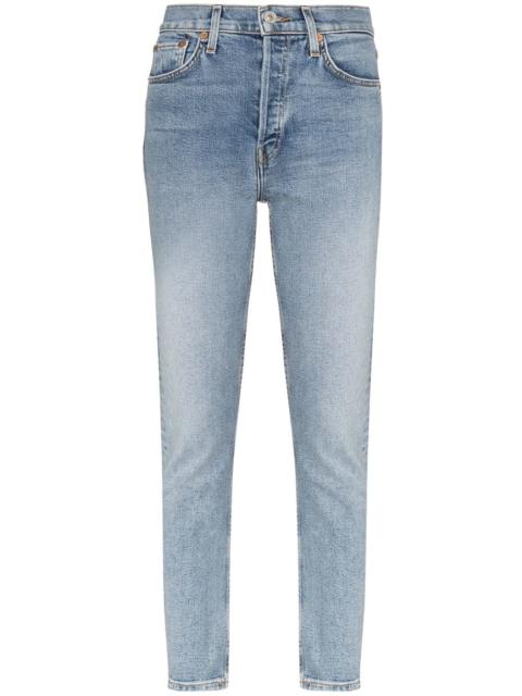 RE/DONE slim-fit cropped jeans