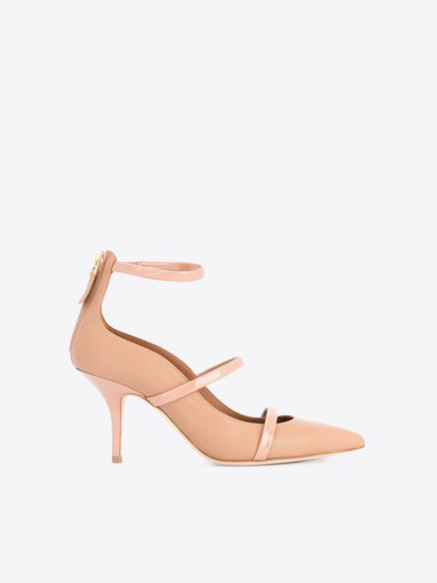 MALONE SOULIERS Robyn 70 Nude Leather Pointed Heel
