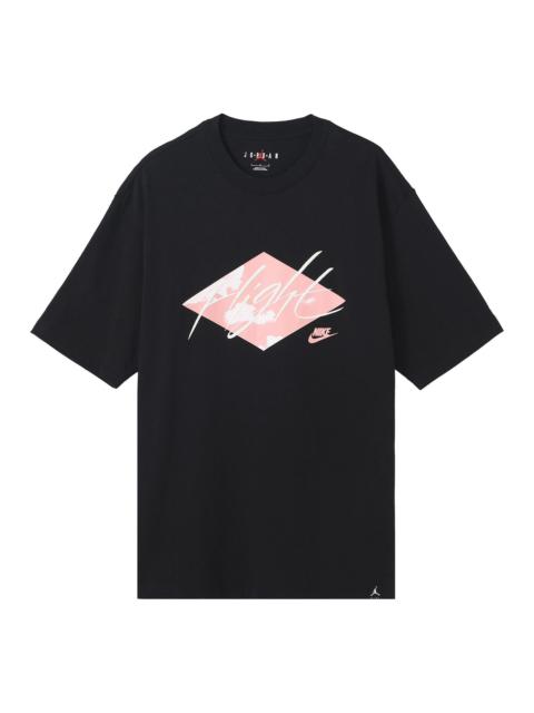 Jordan Men's Air Jordan Solid Color Cotton Alphabet Printing Short Sleeve Black T-Shirt DO8897-010