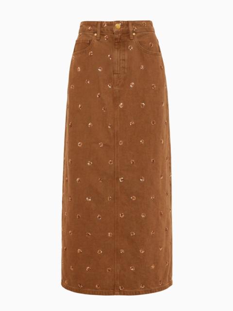 ULLA JOHNSON The Verona Embellished Denim Skirt