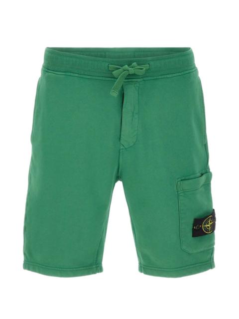 Stone Island badge drawstring cotton shorts