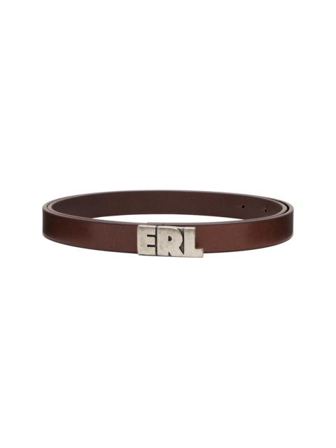 ERL Brown 'ERL' Skinny Leather Belt