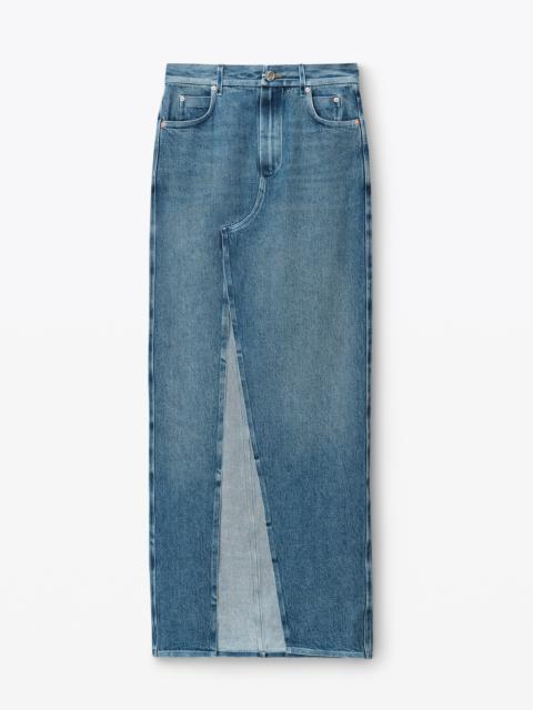 Alexander Wang long crossover skirt in denim