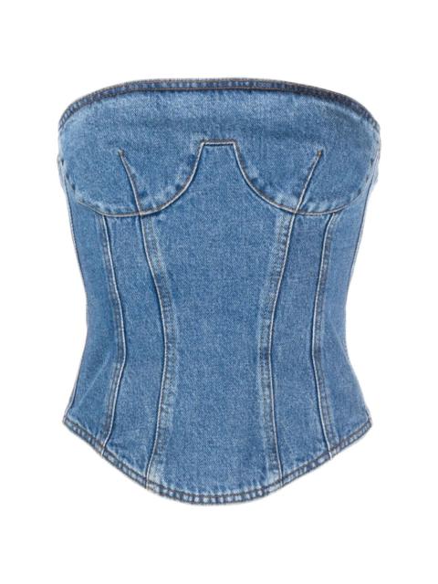 strapless denim corset top