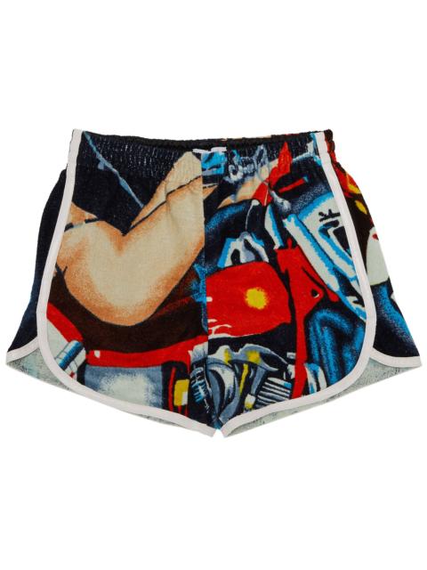 Marine Serre Marine Serre Regenerated Jersey Jacquard Towels Shorts 'Multicolor'
