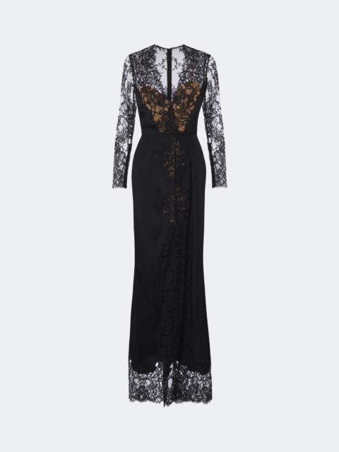 ELIE SAAB Lace-trimmed cotton and silk-blend gown