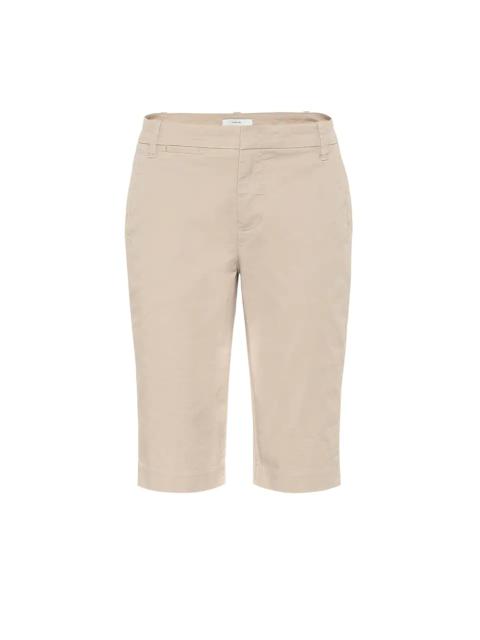 Mid-rise cotton Bermuda shorts
