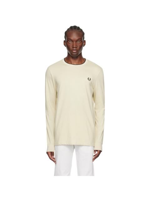 Fred Perry Beige Twin Tipped Long Sleeve T-Shirt