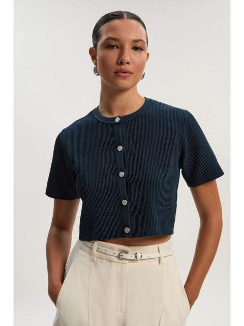 KAREN MILLEN Ottoman Stitch Short Sleeve Knitted Cardi
