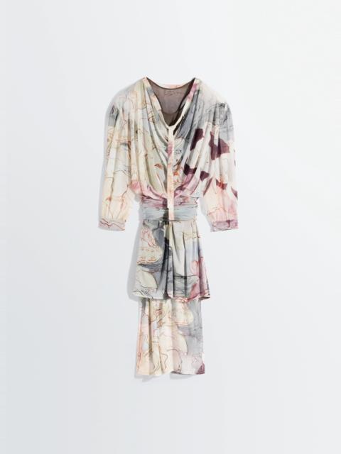 Lemaire DOUBLE LAYER DRESS IN AQUAREL PRINTED MESH