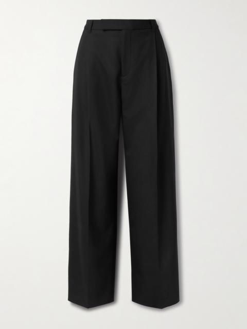 MARIA McMANUS Pleated Wool-blend Straight-leg Pants