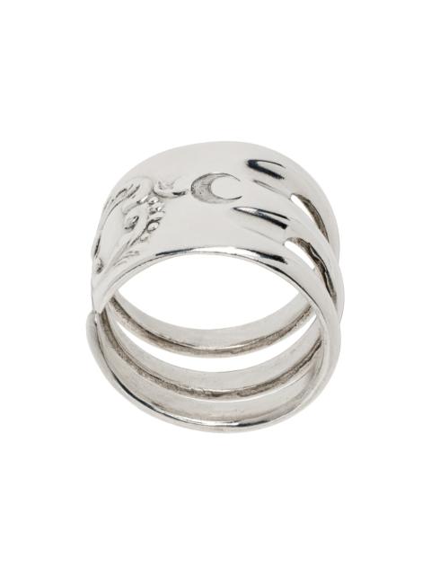 Silver Regenerated Forks Ring