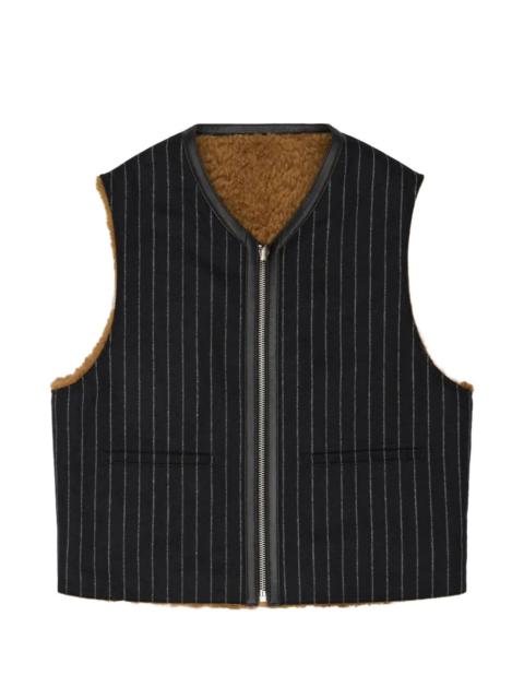 DENIM TEARS reversible pinstripe shearling vest