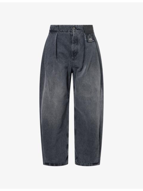 Loewe Brand-Patch Barrel-Leg Denim Jeans