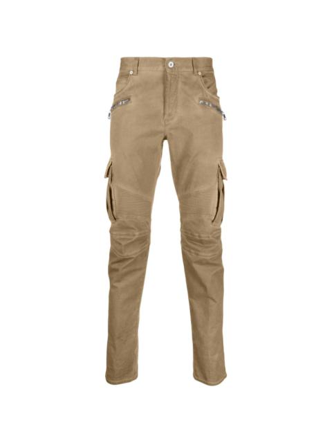 zip-detail skinny-leg trousers