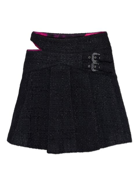 VERSACE JEANS COUTURE buckled cut-out mini pleated skirt