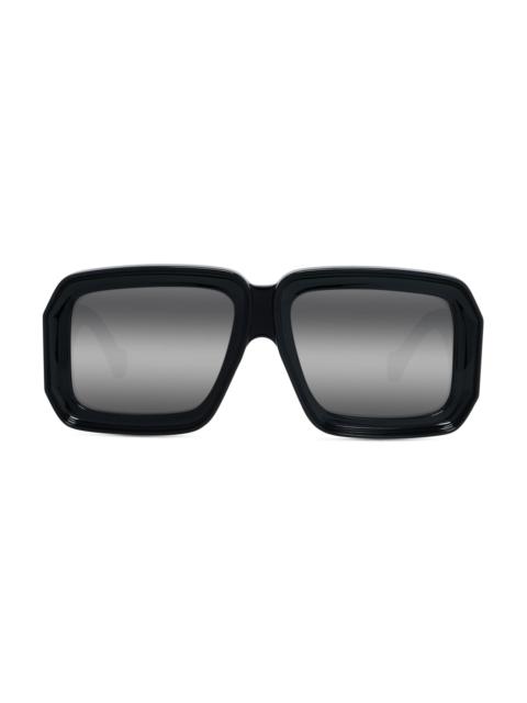 Loewe Men's x Paula's Ibiza 56MM Square Sunglasses - Shiny Black Smoke