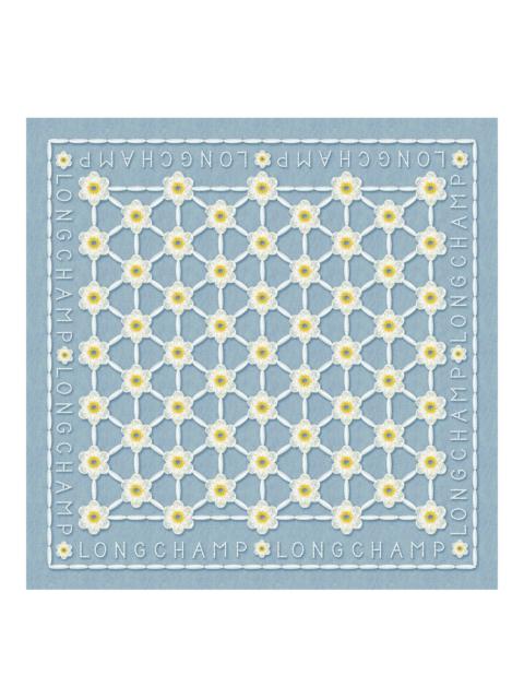 Longchamp Daisies Silk scarf 50 Sky Blue - OTHER