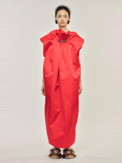 Simone Rocha Ruched Duchess Chain Cap Sleeve Dress