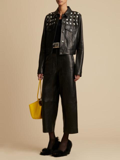 KHAITE The Rizzo Jacket in Black Leather with Studs