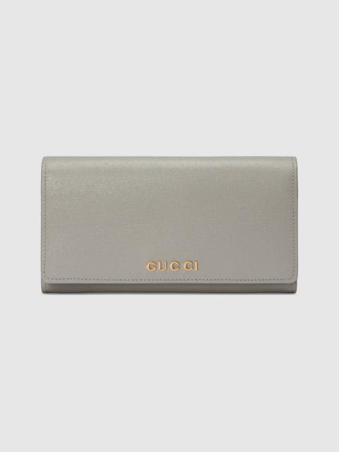 Continental wallet with Gucci script