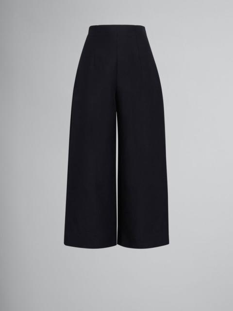 BLACK CADY CROPPED TROUSERS