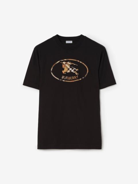 Burberry Check Knight Stamp Cotton T-shirt