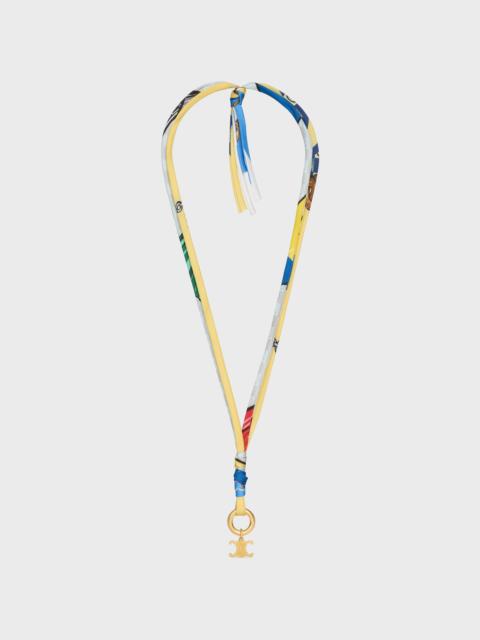 CELINE Celine Charms Cordon Necklace in Silk and Brass with Gold Finish