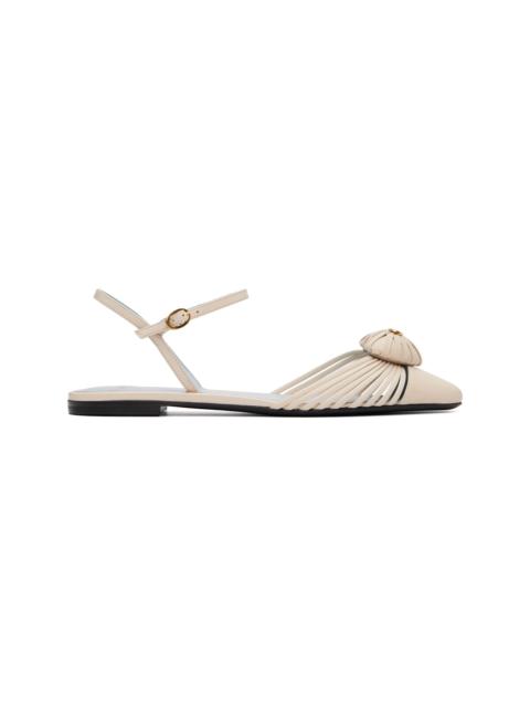 Valentino Off-White Coeur Royal Ballerina Flats
